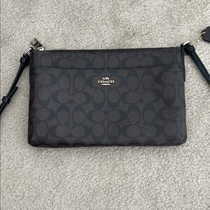 Coach Dark Brown Signature Crossbody Bag
